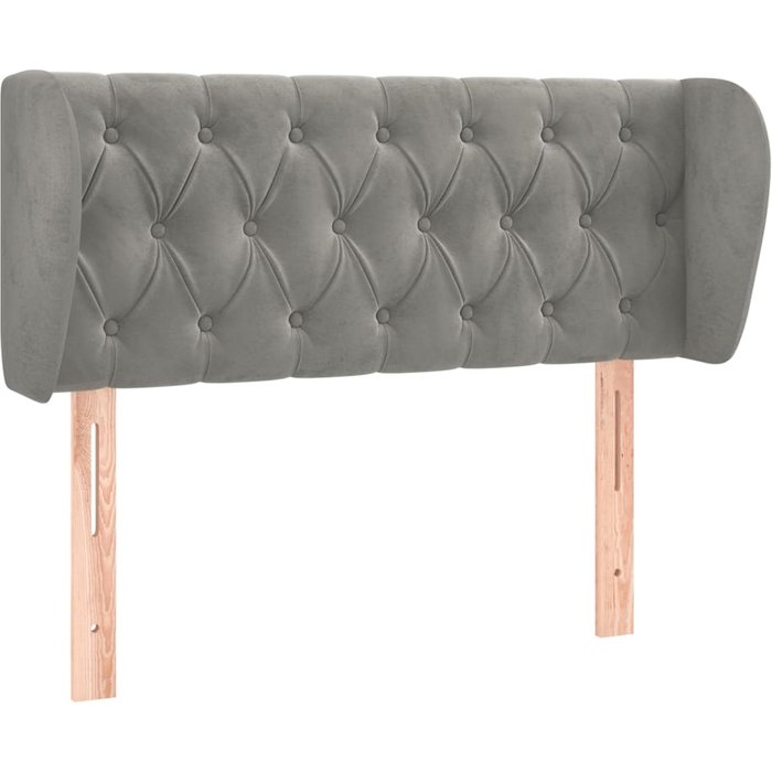 Cabecero de terciopelo gris claro 93x23x78/88 cm - comfortxl