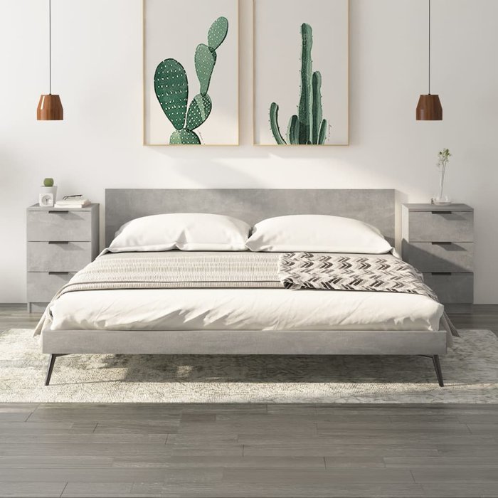 Maison exclusive - mesitas de noche 2 unidades color gris hormigón 40x36x65 cm