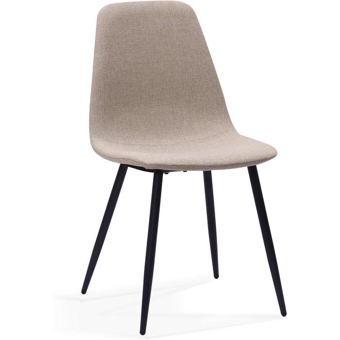 Pack de 2 sillas de comedor, diseño nórdico, tela y metal, color blanco