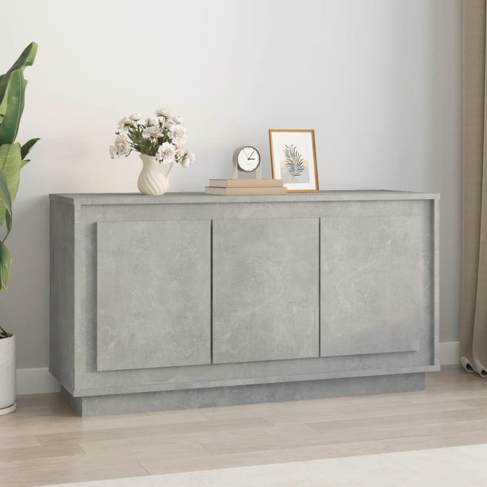 Maison exclusive - aparador de madera contrachapada gris hormigón 102x35x55 cm
