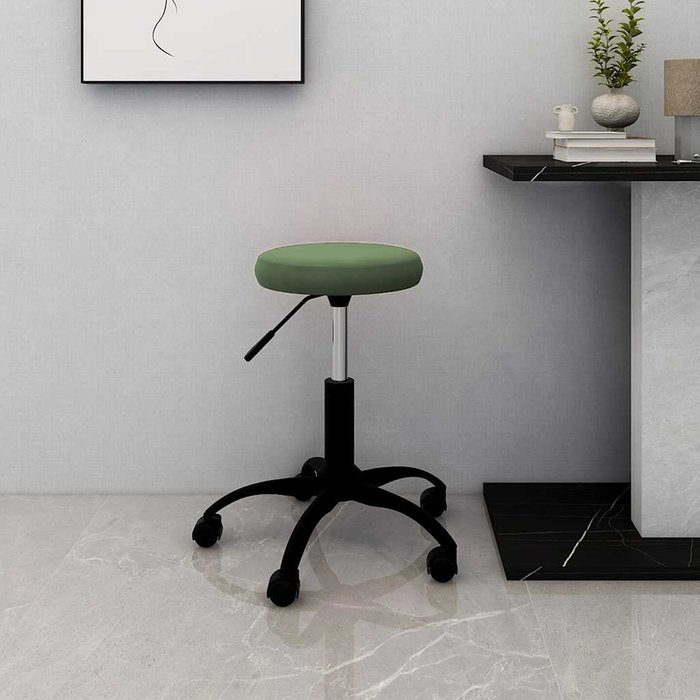 Maison exclusive - silla de oficina giratoria de terciopelo verde oscuro