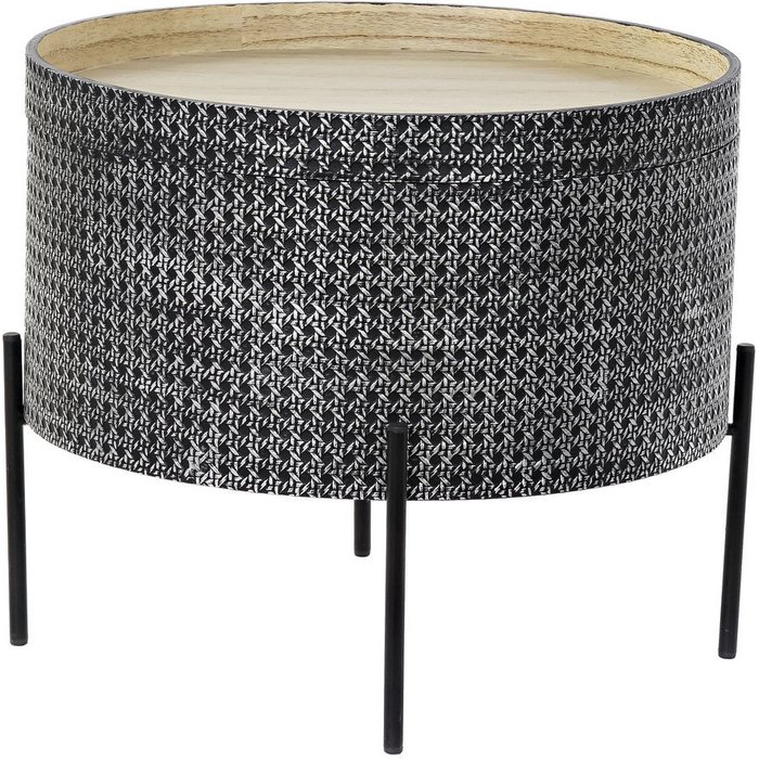 Mesita auxiliar mdf metal 45x45x39 tapa envejecido