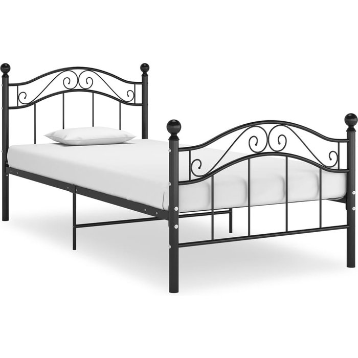 Estructura de cama sin colchón metal negro 90x200 cm
