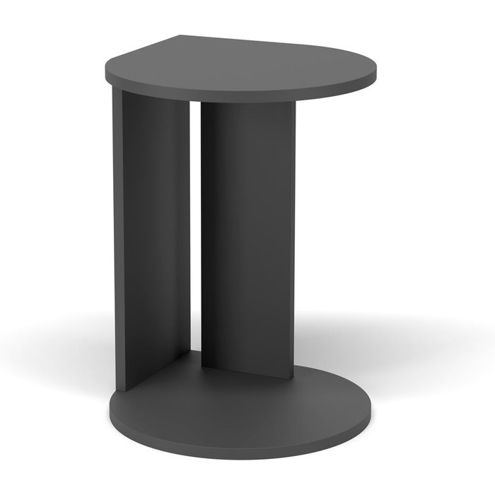 Mesa auxiliar en melamina, modelo trébol, color gris grafito