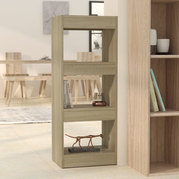 Librería/separador de ambientes de madera de roble sonoma - pangivo