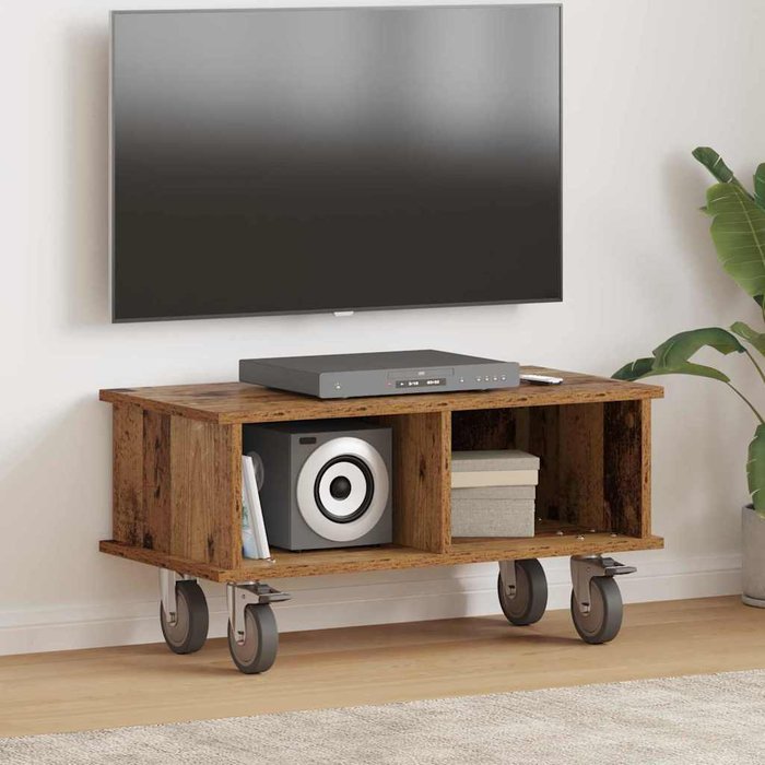 Mueble de tv de madera antigua 68,5 x 35 x 35 cm madera de ingeniería