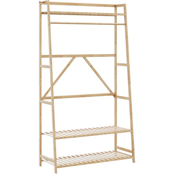 Perchero con estantes 110x40x180 cm bambú