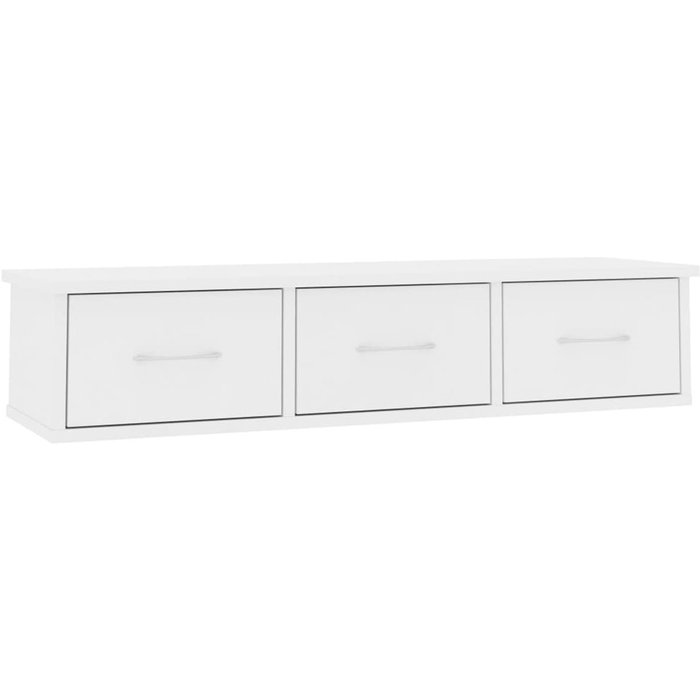 Estante de pared con 3 cajones blanco 18,5x88x26 cm