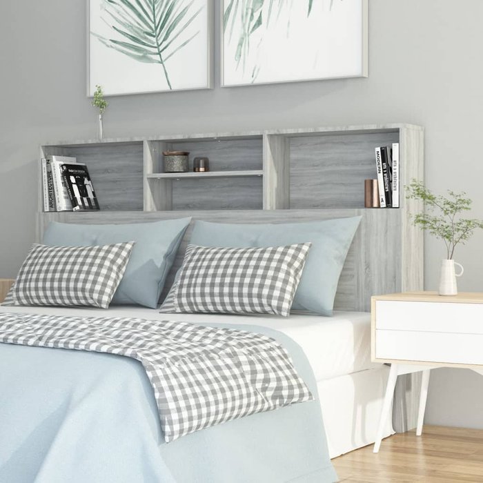 Mueble cabecero gris sonoma 160x19x103,5 cm