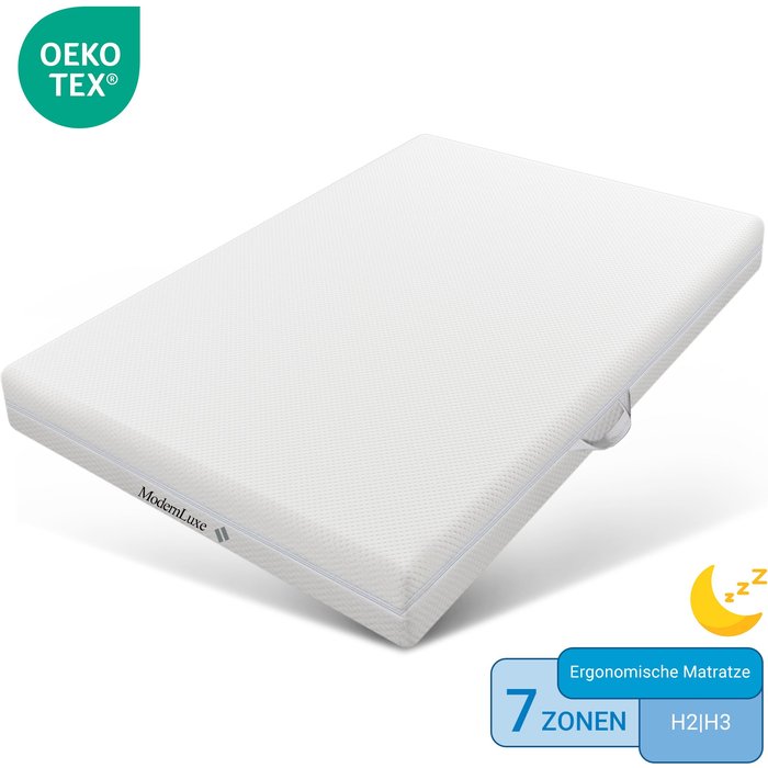 Colchón de espuma 140 x 200 cm 7 zonas de confort espesor 20cm - merax