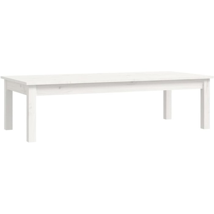 Mesa de centro de madera maciza de pino blanco 110x50x30 cm - comfortxl