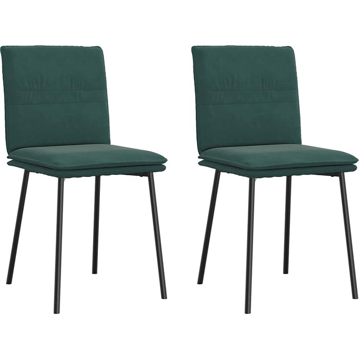 Pack 2 uds sillas de comedor | silla de cocina terciopelo verde oscuro cfw22544