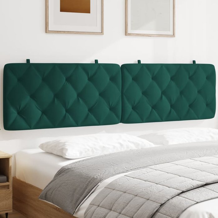 Maison exclusive - cabecero de cama acolchado terciopelo verde oscuro 200 cm
