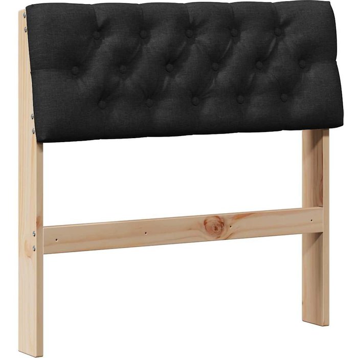 Cabecero cama - mueble cabecero tapizado negro 80 cm madera de pino macizo