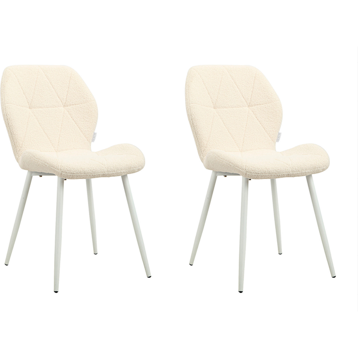 Pack 2 sillas de comedor batt beige tejido buklya de con patas de metal negro