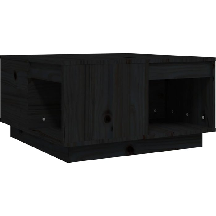 Mesa de centro de madera maciza de pino negro 60x61x32,5 cm - comfortxl