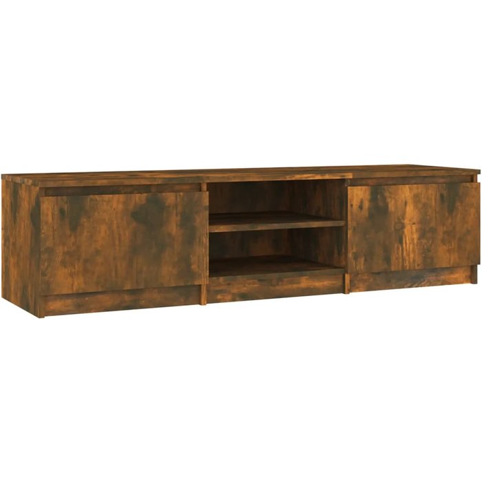 Mueble de tv de contrachapado de roble ahumado 140x40x35,5cm - comfortxl