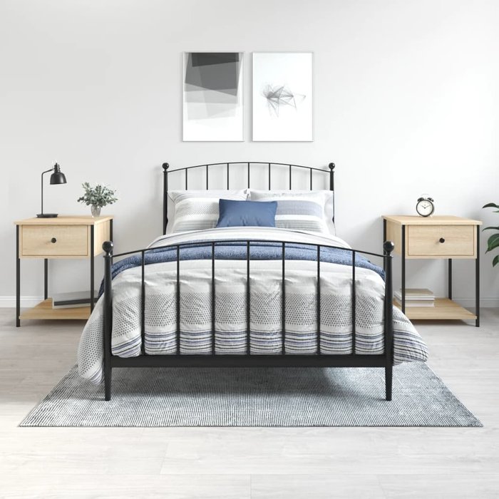 Mesitas noche 2 uds madera ingeniería roble sonoma 44x45x58 cm vidaxl