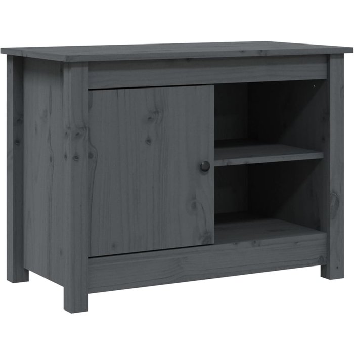 Mueble tv gris 70x36,5x52 cm madera maciza de pino