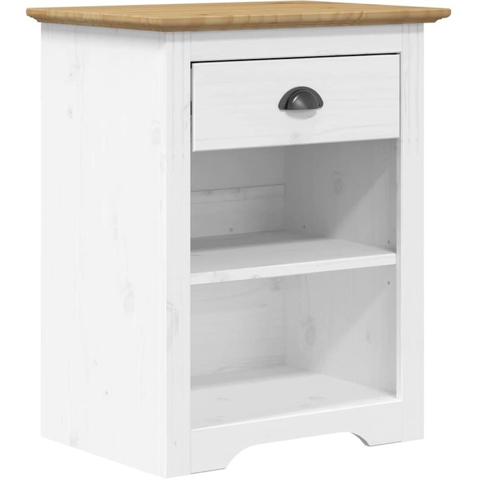 Mesita de noche bodo madera maciza de pino marrón 53x38,5x67 cm - comfortxl