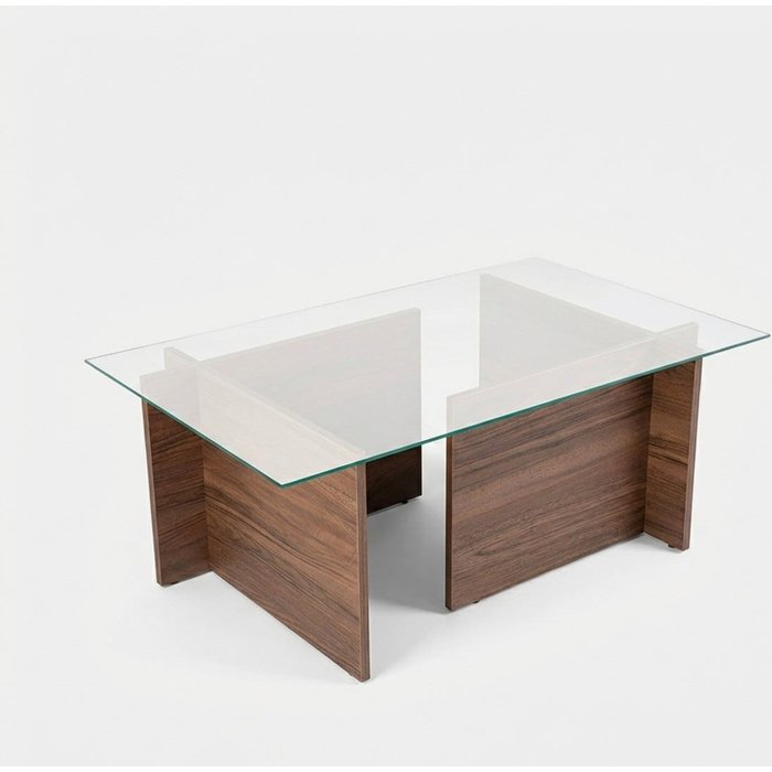 Mesa de centro de vidrio templado 105x65 cm vetrino