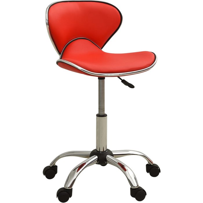 Silla de oficina de cuero sintético rojo — comfortxl