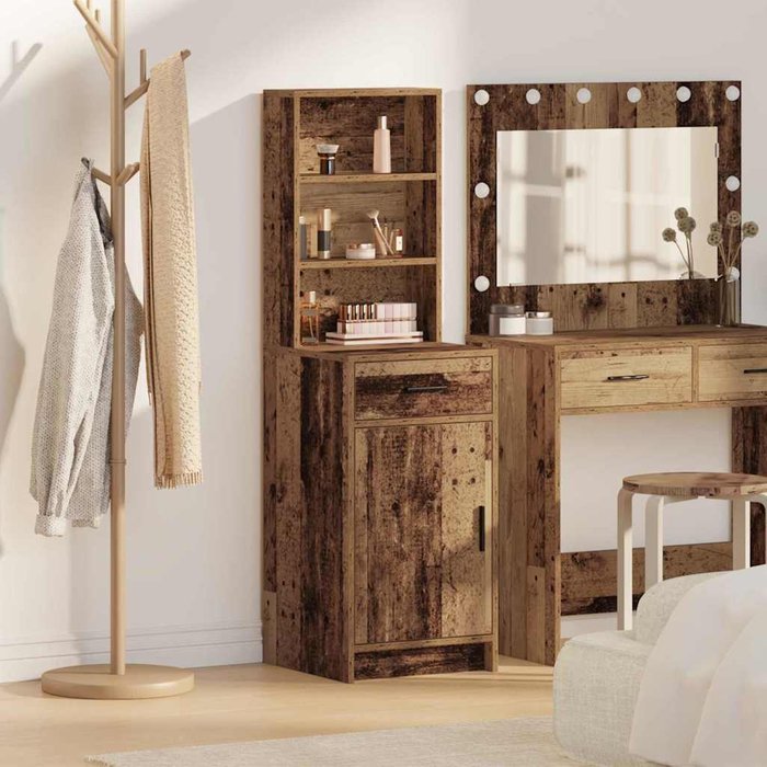 Maison exclusive - aparador alto con cajón madera vieja 40 x 40,5 x 135 cm