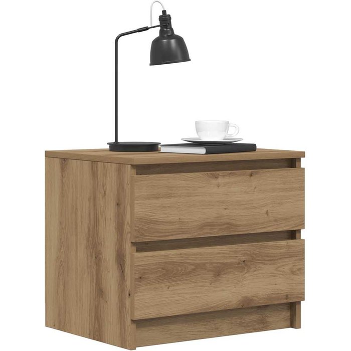 Mesitas de noche 2 unidades madera ingeniería roble 50x40x43.5 cm