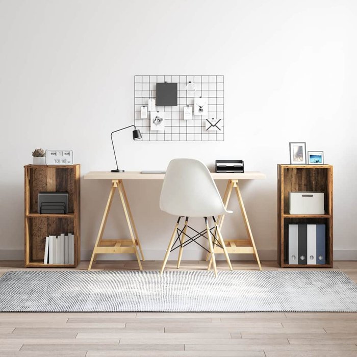 Vidaxl conjunto de mueble de tv 2 pcs madera vieja 37 x 35 x 107 cm