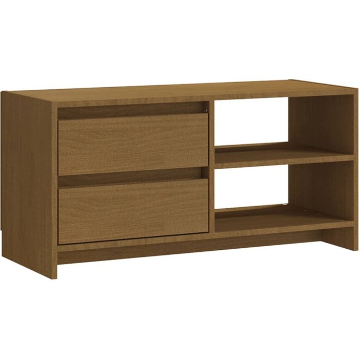 Mueble tv marrón miel 80x31x39 cm madera maciza de pino