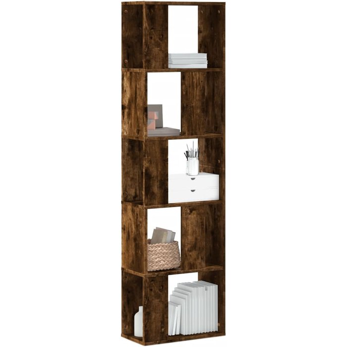 Librería de 5 niveles, roble ahumado, madera de ingeniería. - pangivo