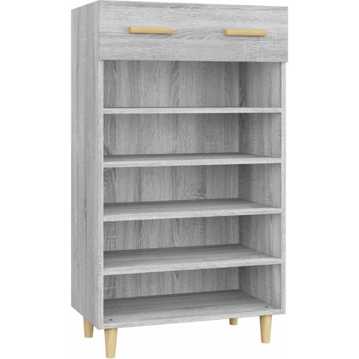 Mueble zapatero madera contrachapada gris sonoma 60x35x105 cm - comfortxl