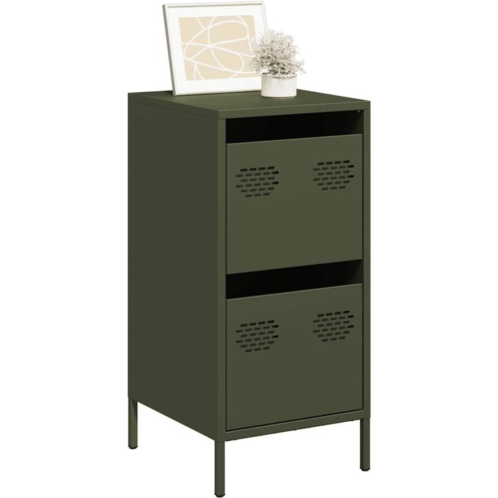 Maison exclusive - aparador de acero laminado en frío verde oliva 35x39x73,5 cm