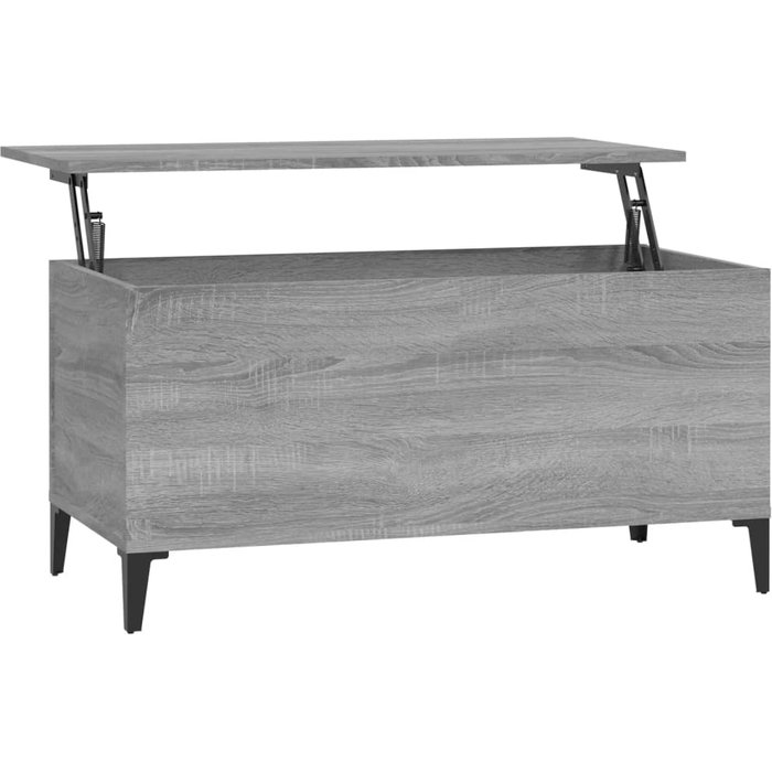 Mesa de centro sonoma de contrachapado gris 90x44,5x45 cm - comfortxl