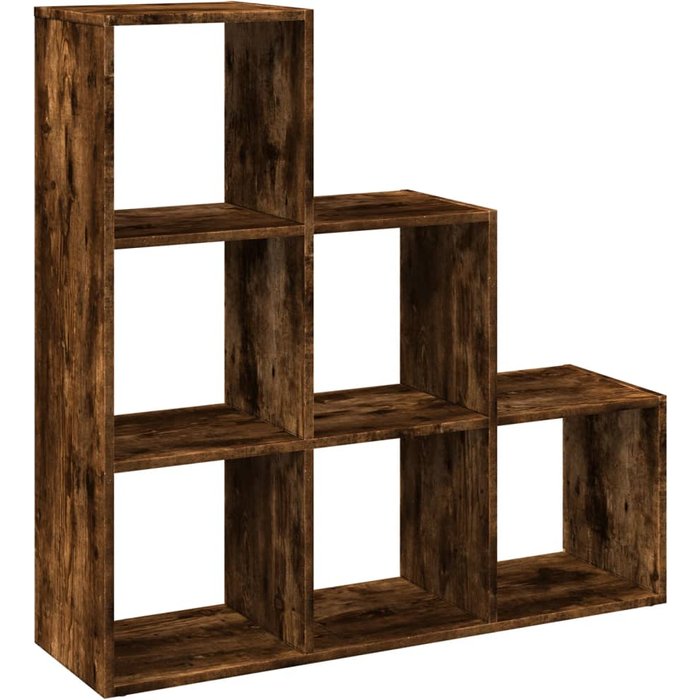 Librería divisor 3 niveles madera roble ahumado 99x29x99 cm cfw27302