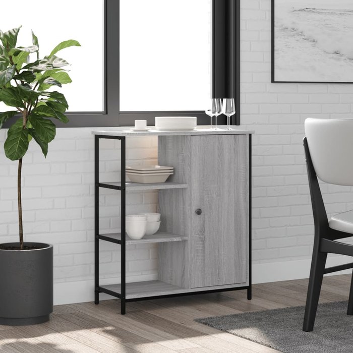 Vidaxl aparador de madera de ingeniería gris sonoma 70x30x80 cm
