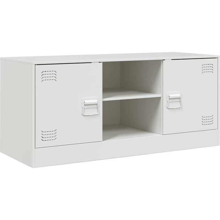 Mueble para tv de acero blanco 99x39x44 cm - comfortxl
