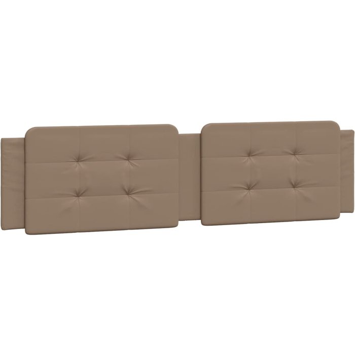 Cabecero de cama acolchado cuero sintético capuchino 200 cm - comfortxl