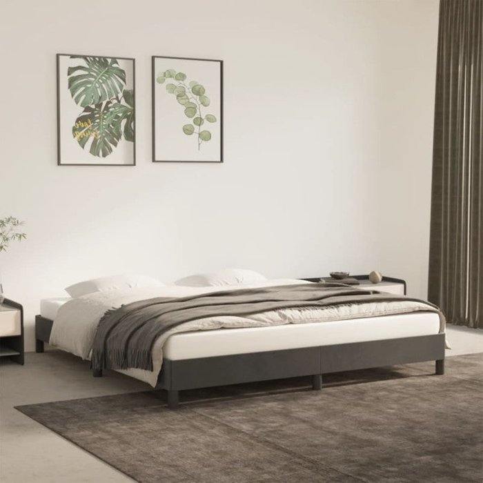 Estructura de cama sin colchón terciopelo gris oscuro 180x200cm vidaxl