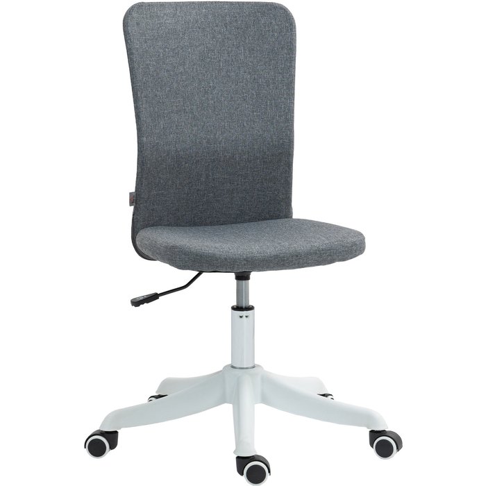 Silla de oficina homcom lino sintético gris 53x43x93 cm