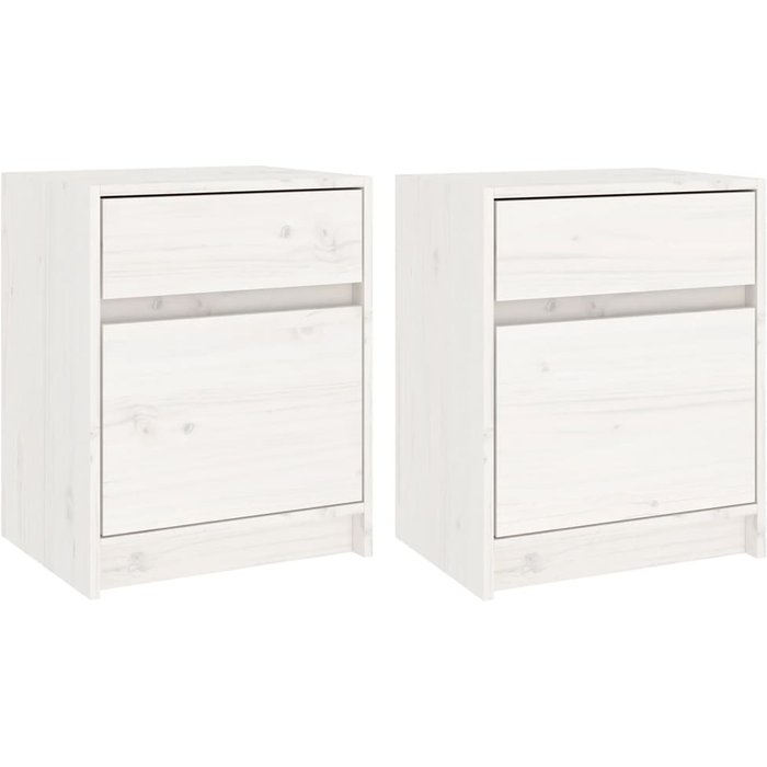 Mesitas de noche 2 uds madera maciza pino blanco 40x31x50 cm - comfortxl