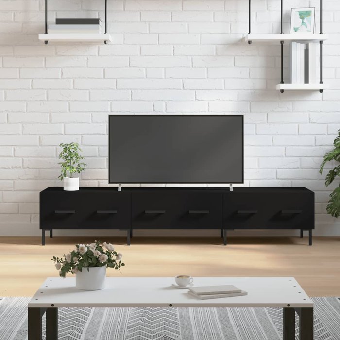 Vidaxl mueble de tv madera de ingeniería negro 150x36x30 cm