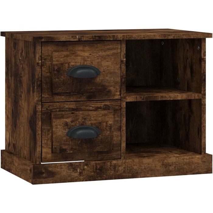 Mesita de noche roble ahumado 60x35,5x45 cm