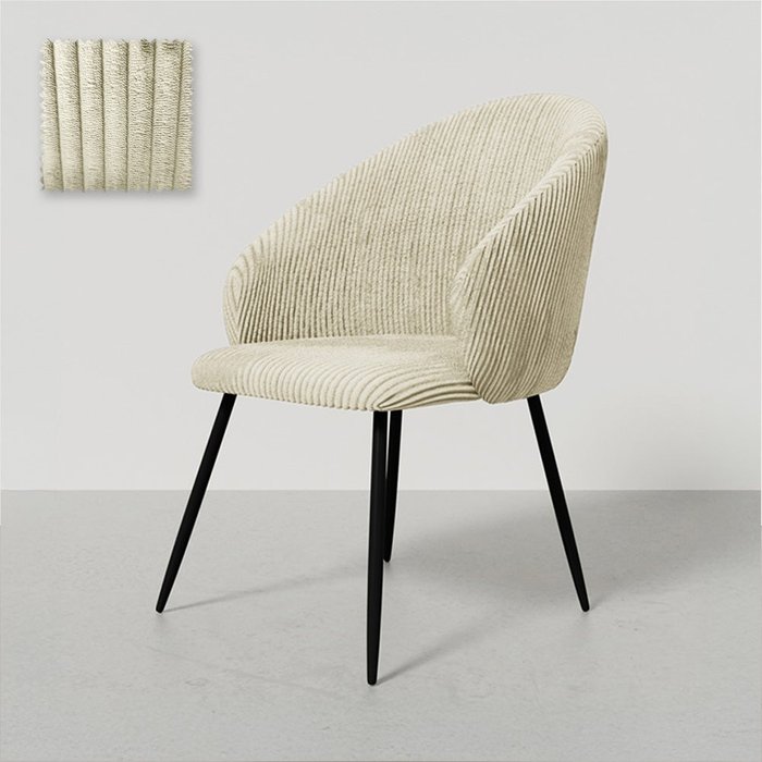 Silla de comedor tapizada en pana - yukon