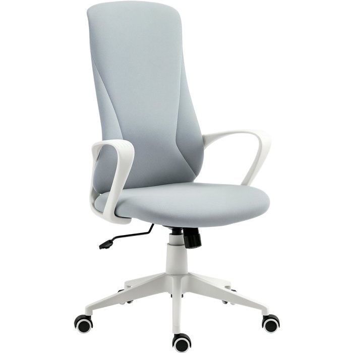 Silla oficina giratoria ergonómica altura ajustable gris 62x56x110cm