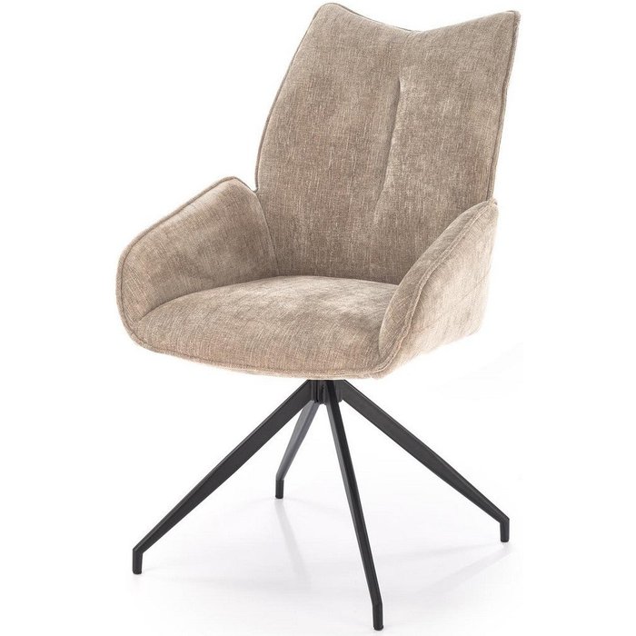 Silla de diseño giratoria de tela beige nadia