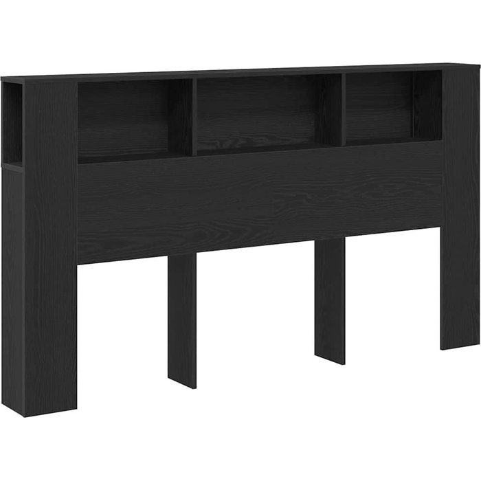 Cabecero cama - mueble cabecero con armario roble negro 180 x 18,5 x 102,5 cm