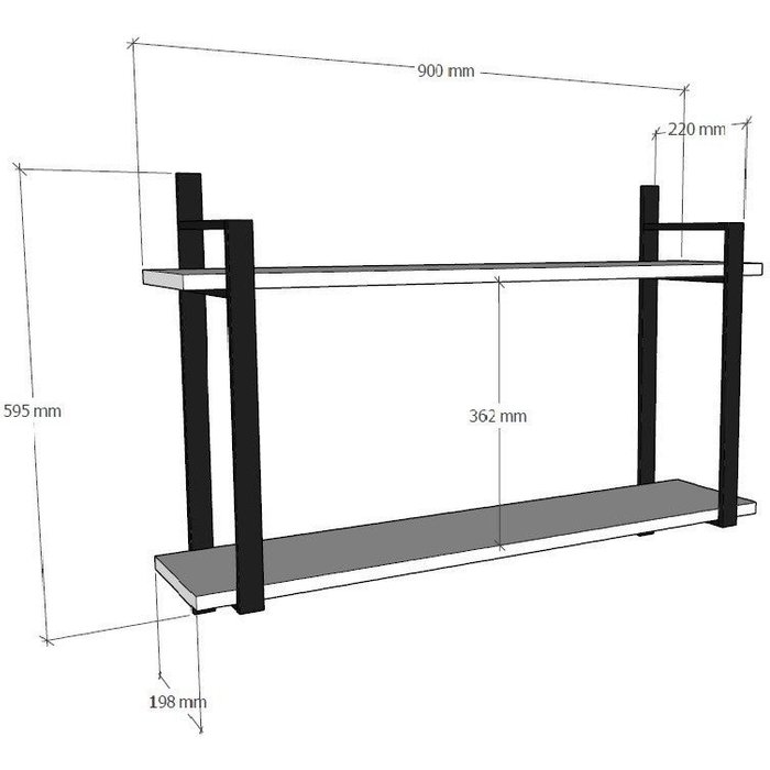 Estante de pared abat nogal