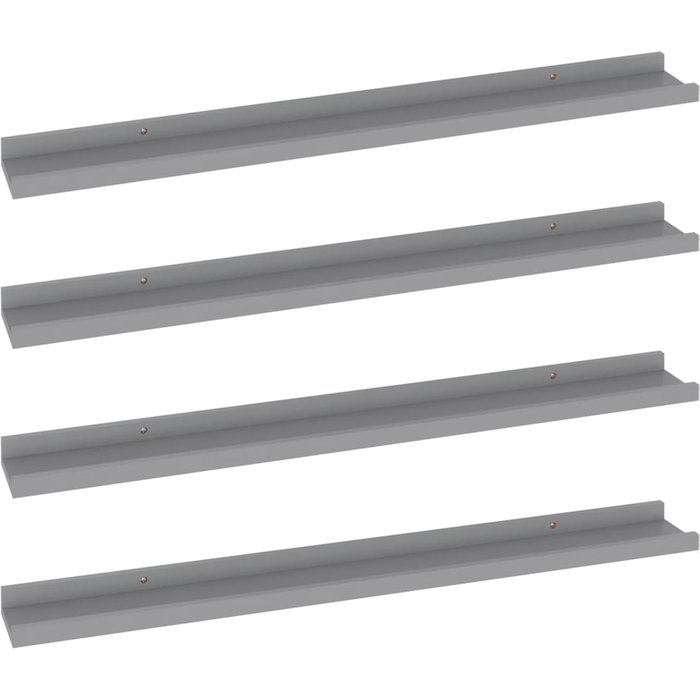 Estantes de pared 4 unidades gris 80x9x3 cm - comfortxl