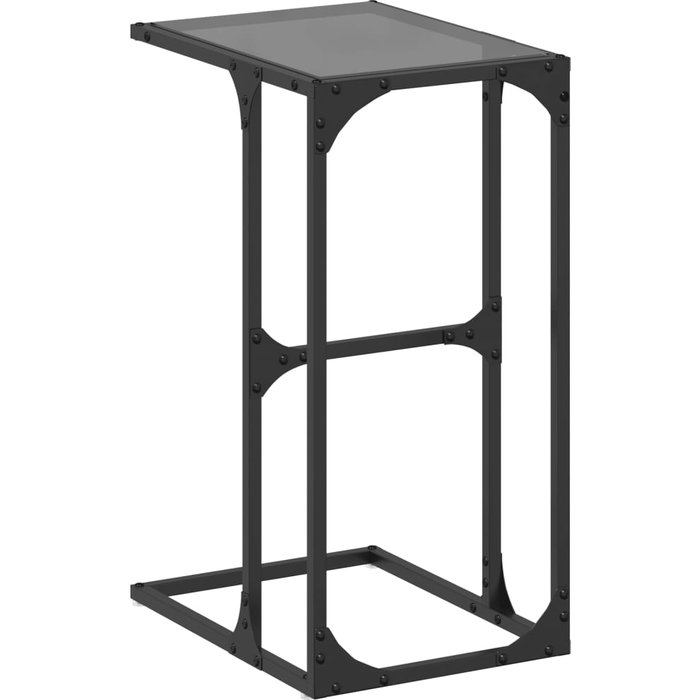Mesa auxiliar con vidrio transparente acero 40x30x61,5 cm - comfortxl